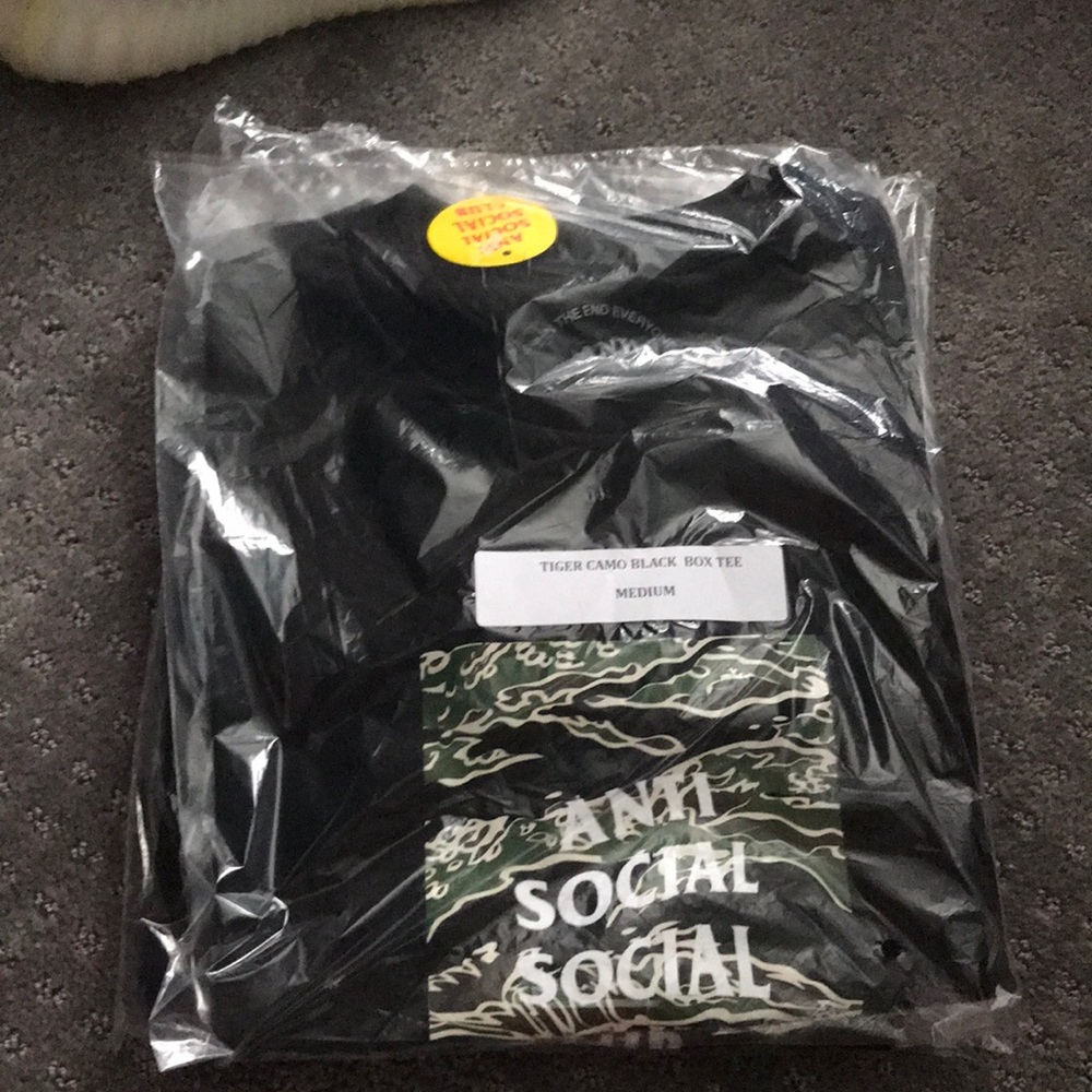 Anti Social Social Club Tiger Camo Black Box Tee